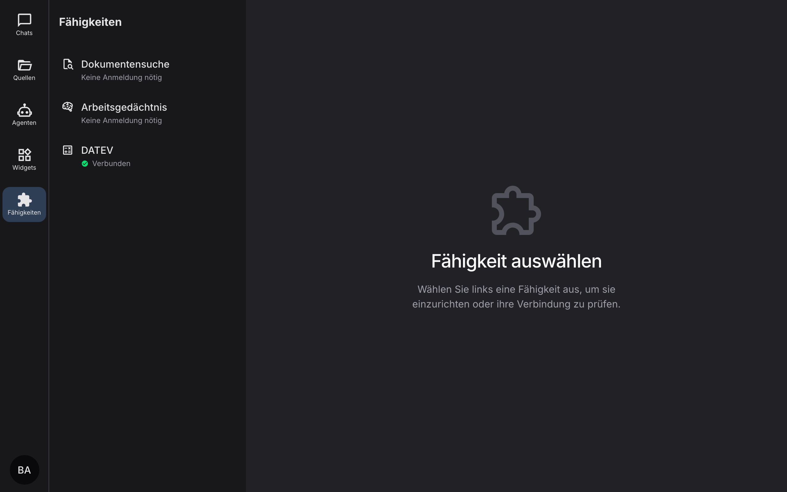 Übersicht der Fähigkeiten